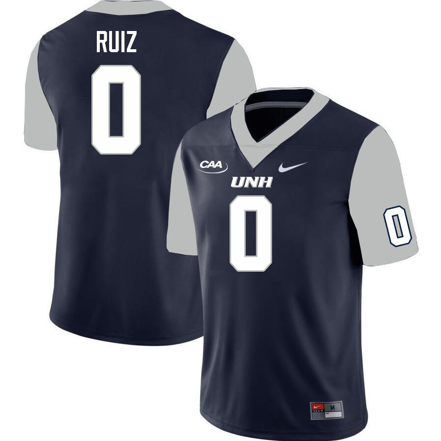 New Hampshire Wildcats #0 Dylan Ruiz College Football Jerseys Stitched Sale-Navy